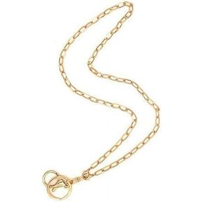 1Pc Necklace Lanyards for ID Badges Stylish Key Lanyard for Women Lanyards for Badge Holder Ornaments Convenient to Carry Easy to Use,Identification Badges and Supplies Decoration（Gold ）
