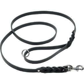 Braided Latigo Leather 5/8-Inch Dog Leashes (5/8-Inch x 3-Feet) with Stainless Steel Hardware