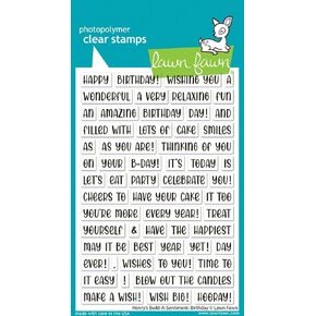 Lawn Fawn LF3776 Henry's Build-A-Sentiment: Birthday 4X6 Clear Stamp Set