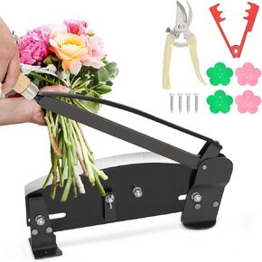 Flower Stem Cutter & Bunch Cutter, 14 in Stainless Steel Blade Fresh Floral Stem Cutter with Safety Lock, Include: Flower Scissors, Screws, Stripper and Thorn Silicones, Flower Cutter for Florists