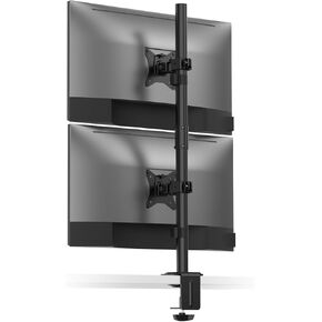 Eco Stacked Arm – Flexible Stand for 17–32'' Screens – Space-Saving Desk Mount for 2 Displays – VESA-Compatible Ergonomic Setup - Black