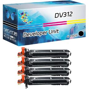 DV312 Developer Unit Compatible for Konica Minolta bizhub 227 287 367 Printers, High Yield 200000 Pages, with Chip High-Definition Printing (2-Pack Black)