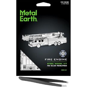 Metal Earth Fire Engine 3D Metal Model Kit Bundle with Tweezers Fascinations