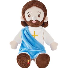 Jesus Plush Doll Jesus Plushie Stuffed Toy Christian Stuff Religious for Kids Christening Easter 14.2" (Blue)