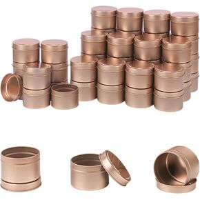 IHDYPPEW 48 Pack 4 oz Rose Gold Tins with Lids, Candle Containers, Empty Candle Jars Bulk, Candle Jars for Making Candles, Candle Supplies for Party Favors, Spices, Jewelry, Cosmetics