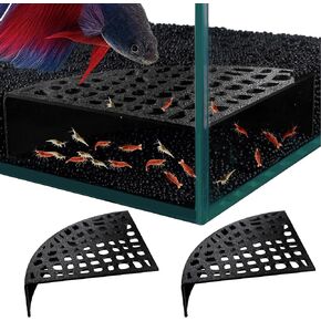 2-Pack Black Shrimp Hides for Aquarium - Stealth Cave with Multi-Sized Holes, 180° Viewing & Stable Hides for Cherry/Dwarf Shrimp