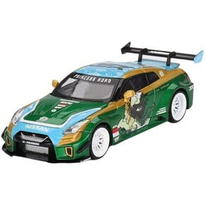 35GT-RR Ver.2 LB-Silhouette Works GT RHD (Right Hand Drive) Princess Roro Green Metallic with Graphics Limited Edition 1/64 Diecast Model Car by True Scale Miniatures MGT00650