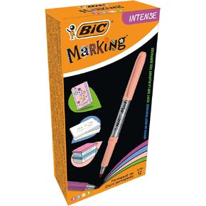 Bic Marking Permanent Markers Fine Tip Assorted Intense & Pastel Colours 6+2 Pack