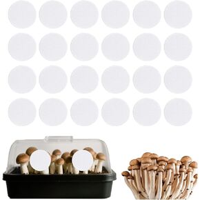 24Pcs 3" Monotub Adhesive Filter Disks 3mm Thick Monotub Filter Discs Mushroom Filter Pads for Mushroom Growing Supplies Monotub Filtration Pad Replacements for Wide Mouth Jar Lids Mason Jars