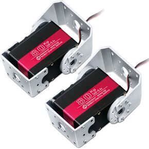 Pack of 2 20KG Robot Servo Motor High Torque Full Metal Gear Digital Steering Servos with Mount Brackets