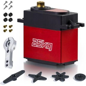 Servo Motor 25KG, RC Digital Servo, high Torque RC Servo for Upgrades, 1/10 Micro servo Metal Gear Steering Servo for RC Car RC Robot Airplane Robot Arm