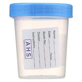 AHS American Hospital Supply Sterile Specimen Cups | Sterile Urine Cups with Lids | Single-Use Urine Sample Containers with Screw On, Leak-Resistant Lid, (Pack of 10) 4 Oz.