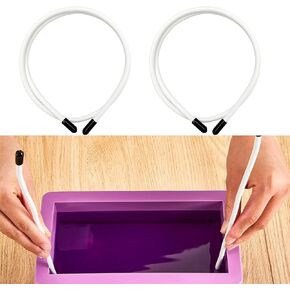 2 Pack Soap Swirl Tool Bendable Soap Cutter Wire Soap Making Tool Soap Making Utensils for Cold Process Soap Adjustable Hanger Swirl Tool for Molds Up to 18"