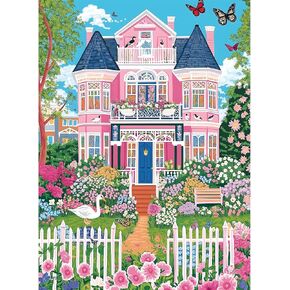 Puzzles for Adults 500 Pieces,Beautiful Manor Puzzle for Adults 500 Pieces,Spring Garden House Jigsaw Puzzles for Seniors and Kids, Perfect for Game Nights Giving Puzzles,20.5x15 in
