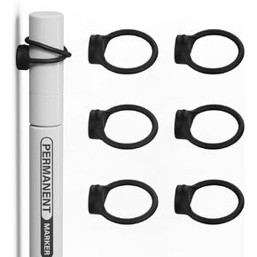 Smart&Cool Magnetic Pen Holder, Small Magnetic Silicone Ties for Holding Pens, Pencils, Markers (10 Pack, Black & White)