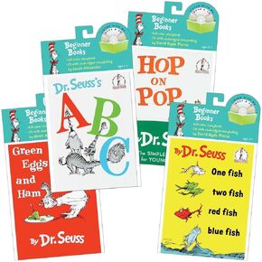 Kaplan Early Learning Dr. Seuss Books and Audio CDs - Set of 4 | Classroom Library Book Set | Read-Along Books