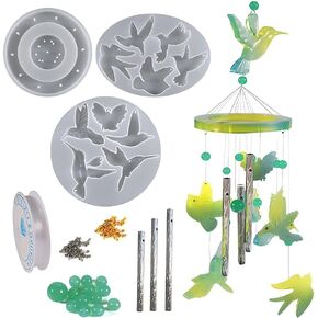 Wind Chime Resin Mold, Hummingbird Shape Wind Chimes Molds for Epoxy Resin DIY Jewelry Resins Casting Molds Spring Decor Home Décor resins Craft Supplies