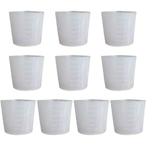 10Pcs 30ml Resin Cup n-Stick Silicone Cup Silicone Measuring Cup Reusable Mixing Cup with Precise Scale for Jewelr Silicone