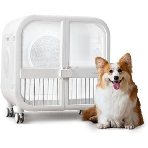 HomeRunPet Drybo Ultra Pet Dryer Box - Ultra Quiet, Smart Temperature Control, 360° Efficient, 4 Locking Swivel Casters for Dogs, Cats and Multi-Pet Families, 135L