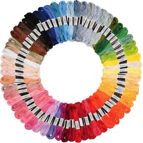 60 Pack Color Skeins Rainbow Color Embroidery Floss，Cross Stitch Threads, Bracelet Yarn, Craft Floss