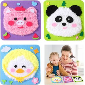 DIY Embroidery Doll Kit, Cartoon Animal Craft Sewing Kit for Kids, Felt Crafts, Beginner Sewing for Kids Ages 4-8 Plus - Helps Develop Fine Motor Skills (3PCS-Monkey/Tiger/Cat)