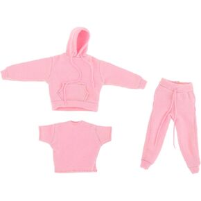 Yiju 3X 1:12 Man's Sweatshirt Outfit,1/12 Scale Figure Doll Clothes,Pants+Hoody Outfit Costume for 6 inch Action Figure Clothes Toy