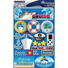 Reminisce Signature Dimensional Stickers Sheet, 4.5 by 6-Inch, Cruise