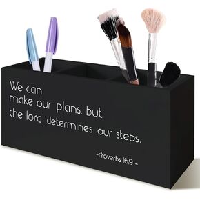 Be Strong and Courageous Christian Pen Pencil Holder, Christian Gifts for Women Men, Motivational Bible Verse Pencil Holder Organizer for Office Desk Accessories