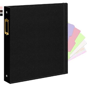 Vienrose 3 Ring Binder 1 Inch Rings Durable Faux Leather Binder Easily Holds 175 Sheets, Professional Portfolio Organizer, Dividers with Tabs for Office, School, Home