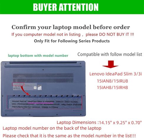 Laptop Cover Case for Lenovo IdeaPad Slim 3 | 3i 15″ 2022-2024 15ABR8 / 15AMN8 / 15IAH8 / 15IAN8 / 15IRH8 / 15IRU8.2-in-1 PU Leather Detachable Notebook Sleeve (Light Blue) in Saudi Arabia