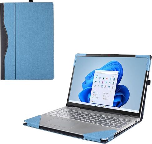 Laptop Cover Case for Lenovo IdeaPad Slim 3 | 3i 15″ 2022-2024 15ABR8 / 15AMN8 / 15IAH8 / 15IAN8 / 15IRH8 / 15IRU8.2-in-1 PU Leather Detachable Notebook Sleeve (Light Blue) in Saudi Arabia