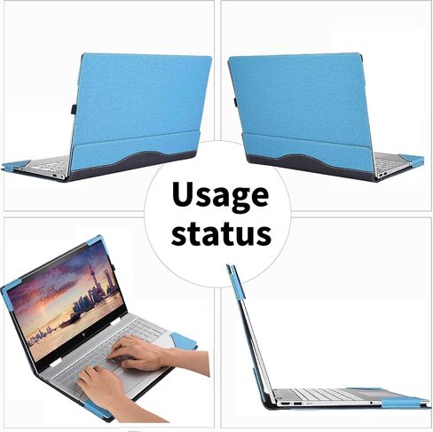 Laptop Cover Case for Lenovo IdeaPad Slim 3 | 3i 15″ 2022-2024 15ABR8 / 15AMN8 / 15IAH8 / 15IAN8 / 15IRH8 / 15IRU8.2-in-1 PU Leather Detachable Notebook Sleeve (Light Blue) in Saudi Arabia