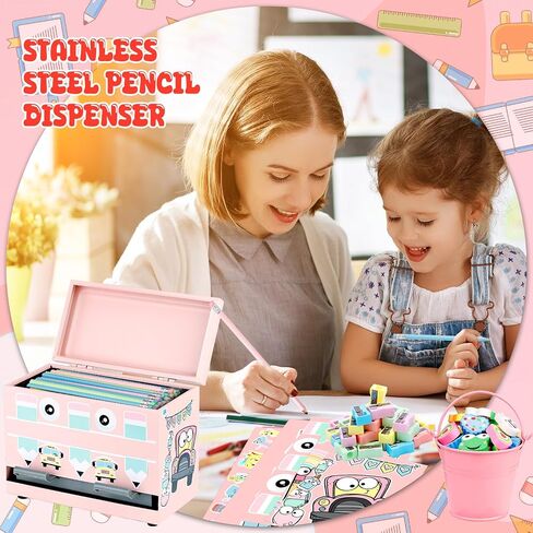 159pcs موزع قلم رصاص للفصول الدراسية ، مجموعة موزع القلم الرصاص مع أقلام رصاص محو المضيق ملصقات دلو المعدن ، حامل القلم لمدرس الفصل الدراسي in Kuwait