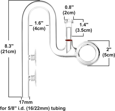 Mini Lily Pipe Set Spin Outflow with Surface Skimmer and Inflow for Nano Long Shallow Tanks (17mm for 5/8'' i.d. (16/22mm) tubing) in Saudi Arabia