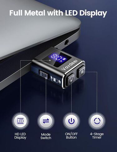Vaydeer Mini Metal Mouse Jiggler, Made of Premium Aluminum Alloy, Longer Life Span, Plug and Play, 100% Undetectable, 3 Natural and Random Tracks, USB Mouse Mover to Boost Your Productivity in Saudi Arabia