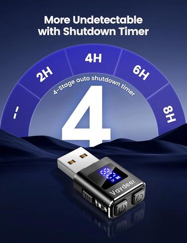 Vaydeer Mini Metal Mouse Jiggler, Made of Premium Aluminum Alloy, Longer Life Span, Plug and Play, 100% Undetectable, 3 Natural and Random Tracks, USB Mouse Mover to Boost Your Productivity in Saudi Arabia