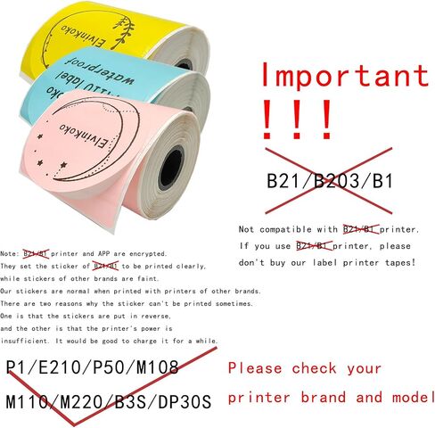 ملصقات 6Rolls M110thermal Round1.96 （50 مم） ملصق دائرة مقاومة للماء لـ E210 P50 P1 DP30S M220Labels Mix1 in Kuwait