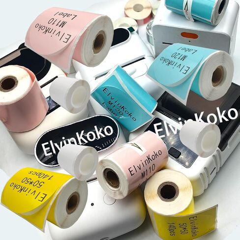 ملصقات 6Rolls M110thermal Round1.96 （50 مم） ملصق دائرة مقاومة للماء لـ E210 P50 P1 DP30S M220Labels Mix1 in Kuwait