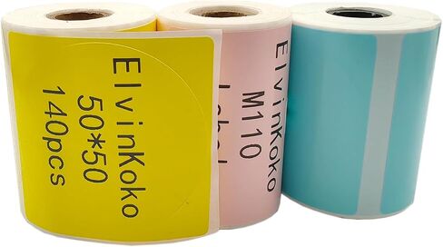 ملصقات 6Rolls M110thermal Round1.96 （50 مم） ملصق دائرة مقاومة للماء لـ E210 P50 P1 DP30S M220Labels Mix1 in Kuwait