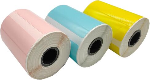 ملصقات 6Rolls M110thermal Round1.96 （50 مم） ملصق دائرة مقاومة للماء لـ E210 P50 P1 DP30S M220Labels Mix1 in Kuwait