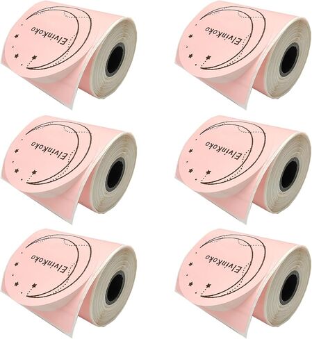 ملصقات 6Rolls M110thermal Round1.96 （50 مم） ملصق دائرة مقاومة للماء لـ E210 P50 P1 DP30S M220Labels Mix1 in Kuwait
