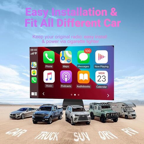 شاشة Carplay لاسلكية مقاس 10.26 بوصة للسيارة - متوافقة مع Apple Carplay المحمول وAndroid Auto، شاشة تشغيل السيارة مع كاميرا احتياطية، بلوتوث، ملاحة GPS، وصلة مرآة، تناسب جميع المركبات in Saudi Arabia