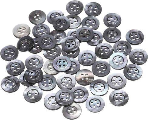 uxcell 50 Pcs Natural Shell Buttons, 4 Hole Mother of Pearl Buttons 11.5mm Sewing Button Sewing Craft Shell Discs Wide Brim for Shirt Sewing DIY Crafts Decoration, Gray in Saudi Arabia