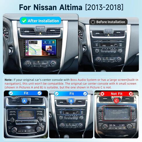 ستيريو راديو السيارة 2G+64G لسيارة Nissan Altima 2013-2018 مع CarPlay Android Auto، وحدة رأس شاشة تعمل باللمس 9 بوصة Android 13، نظام HiFi Audio GPS Navigation WiFi Bluetooth SWC HD كاميرا احتياطية in Saudi Arabia
