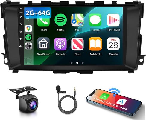ستيريو راديو السيارة 2G+64G لسيارة Nissan Altima 2013-2018 مع CarPlay Android Auto، وحدة رأس شاشة تعمل باللمس 9 بوصة Android 13، نظام HiFi Audio GPS Navigation WiFi Bluetooth SWC HD كاميرا احتياطية in Saudi Arabia