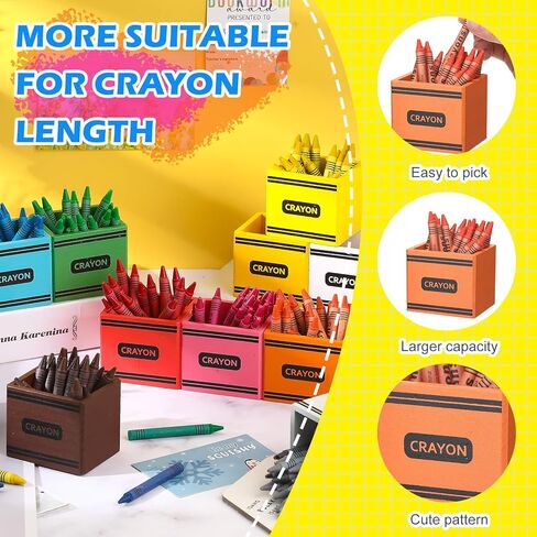 Sherr 12 Pack Crayon Organizer Holder Wooden Colored Pen Holder Crayon Dispenser Marker Storage Organizer Back to School Storage Caddy Case Art Craft Supply for Classroom (1.97 x 2.36 x 2.36 Inches) in Saudi Arabia
