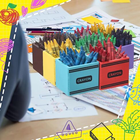 Sherr 12 Pack Crayon Organizer Holder Wooden Colored Pen Holder Crayon Dispenser Marker Storage Organizer Back to School Storage Caddy Case Art Craft Supply for Classroom (1.97 x 2.36 x 2.36 Inches) in Saudi Arabia