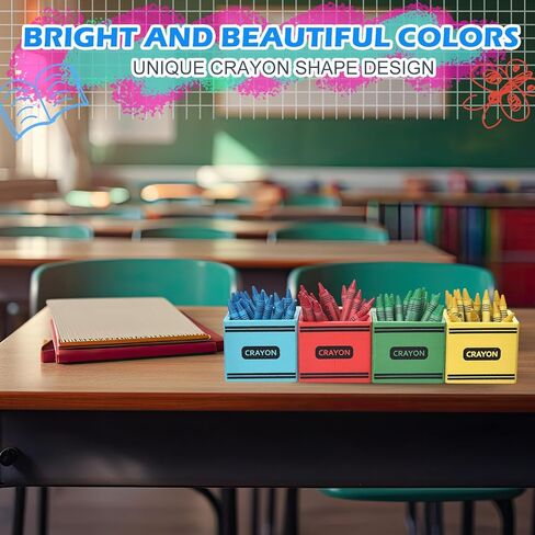 Sherr 12 Pack Crayon Organizer Holder Wooden Colored Pen Holder Crayon Dispenser Marker Storage Organizer Back to School Storage Caddy Case Art Craft Supply for Classroom (1.97 x 2.36 x 2.36 Inches) in Saudi Arabia