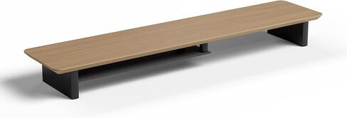 Large Wood Desk Shelf / Dual Monitor Stand / Computer Monitor Riser Desk Stand / Wooden monitor stand for desk 2 monitors (Dark Walnut) in Saudi Arabia