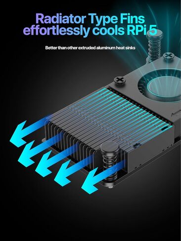 Argon THRML 30mm Active Cooler for Raspberry Pi 5 - Heatsink+Fan (Black) in Kuwait